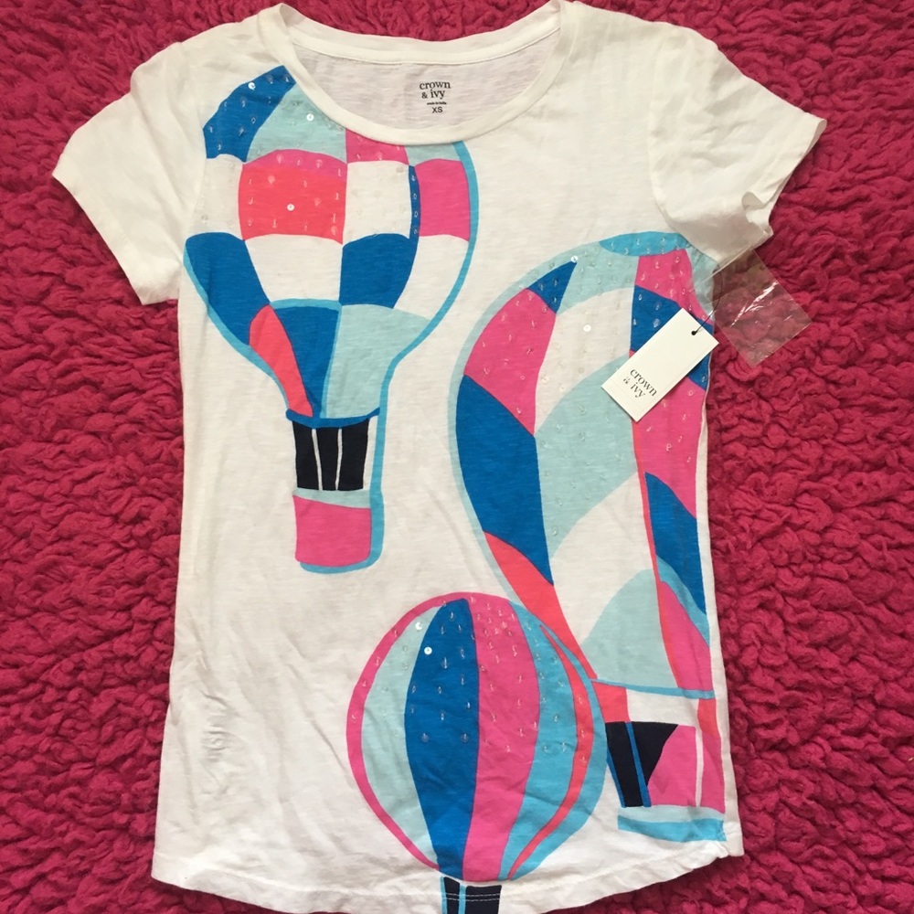 Crown and Ivy Air Balloon Sequin Top Sz XS